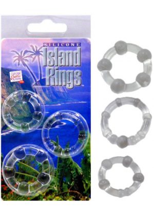 Siicone Island Rings Clear 3 Sizes