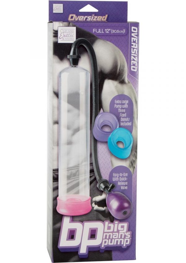 BIG MANS PENIS PUMP 12 INCHES WITH 3 INTERCHANGEABLE SLEEVES CLEAR