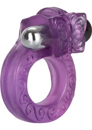 Intimate Butterfly Ring Multispeed Micro Stimulator With Erection Enhancer Purple