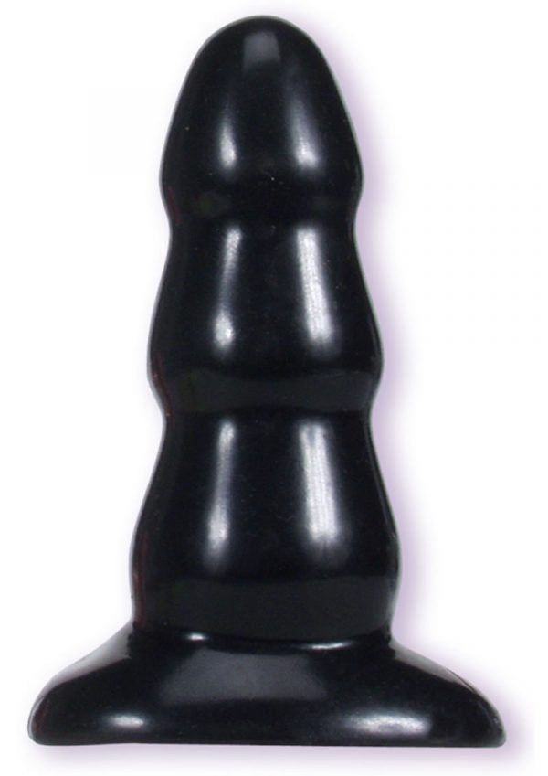 Triple Ripple Butt Plug Sil A Gel Large Black