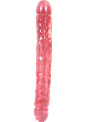 Crystal Jellies Jr Double Dong Sil A Gel 12 Inch Pink