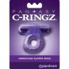 Fantasy C-Ringz Vibrating Super Ring Textured Cockring Waterproof Purple 2.32 Inch Diameter