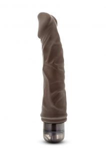 Dr. Skin Cock Vibe 6 Realistic Vibrator Splashproof Chocolate 8.75 Inch