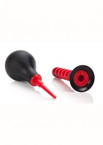 Ribbed Anal Douche Red and Black