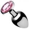 Booty Sparks Aluminum Alloy Small Anal Plug Pink Gem  2.6 Inch