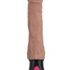 Natural Realskin Hot Cock 3 Dildo Waterproof Brown 8 Inch