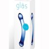 Glass Curved Glass G-Spot Dildo Blue 6 Inches