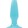 Firefly Pleasure Plug Mini 3.2in Glow In The Dark Blue Non-Vibrating Anal Plug