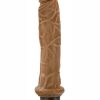 Dr. Skin Cock Vibe 8 Realistic Vibrator Splashproof Mocha 9.75 Inch