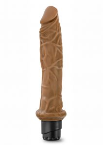 Dr. Skin Cock Vibe 8 Realistic Vibrator Splashproof Mocha 9.75 Inch