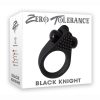 Black Knight Vibrating Textured Cockring Waterproof Black