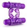 Play With Me Double Play Dual Vibrating Cock Ring - Purple