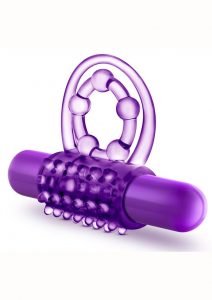 Play With Me The Player Double Strap Cock Ring Vibrating - Purple