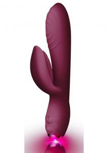 Every Girl Burgundy Vibrator With Clit Stimulator Waterproof