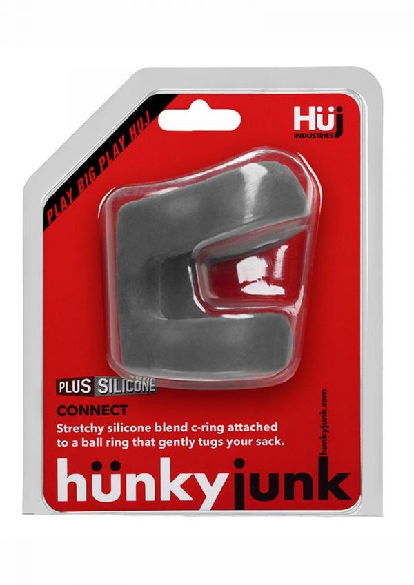 Hunkyjunk Connect Silicone Blend Ball Tugger Cock Ring Stone