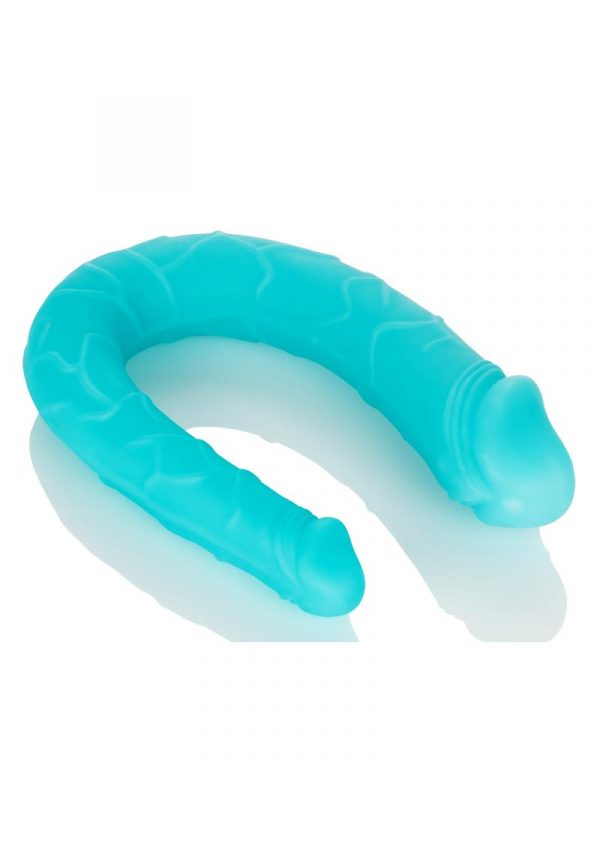 Silicone Double Dong Ac/dc Dong Teal Dual Penetration Non Vibrating Silicone