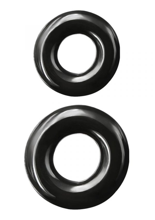 Renegade Double Stack Black Cock Ring Set Non-Vibrating