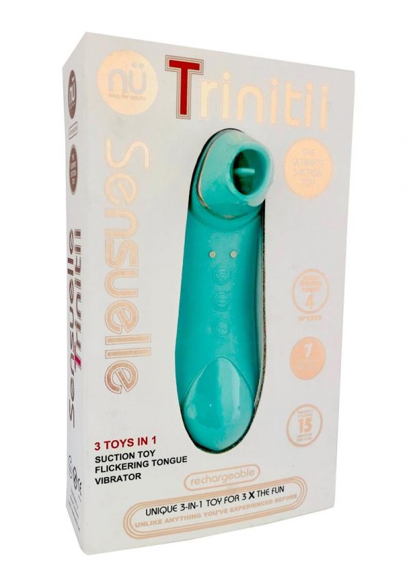 Trinitii Suction Tongue Vibrator Rechargeable Multi Speed Electric Blue