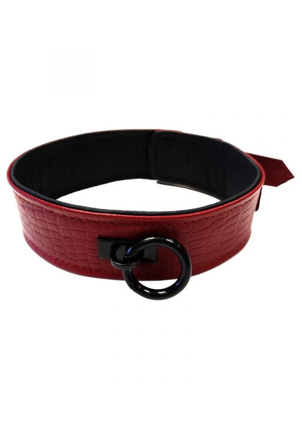 Rouge Anaconda Collar Burg/Black Leather Bondage