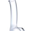 Glas Realistic Curved Glass G Spot Dildo 7 Inches Clear