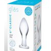 Glas Classic Glass Butt Plug 4 Inches Clear