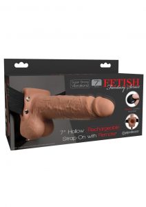 Fetish Fantasy Hollow Rechargeable Strap-On With Remote Control Tan 7 Inches