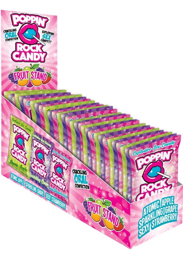 Poppin Rock Candy Fruit Stand Oral Sex Candy Assorted Flavors 36 Packs Per Counter Display