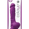 Colours Pleasure 7in Silicone Dildo With Balls - Purple