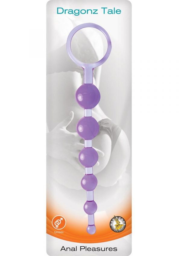 Dragonz Tail Anal Pleasures Silicone Anal Beads Purple