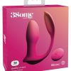 Threesome Double Ecstasy Silicone Vibrator Multi Speed USB Rechargeable Remote Splashproof Pink