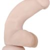 Real Supple Poseable Dildo With Balls 7in - Vanilla