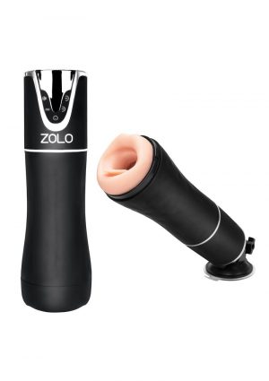 Zolo Rechargeable Automatic Blowjob Vibrating Masturbator - Black