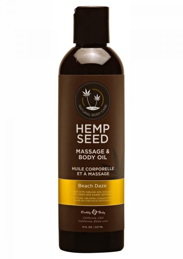 Earthly Body Hemp Seed Massage And Body Oil Beach Daze 8oz