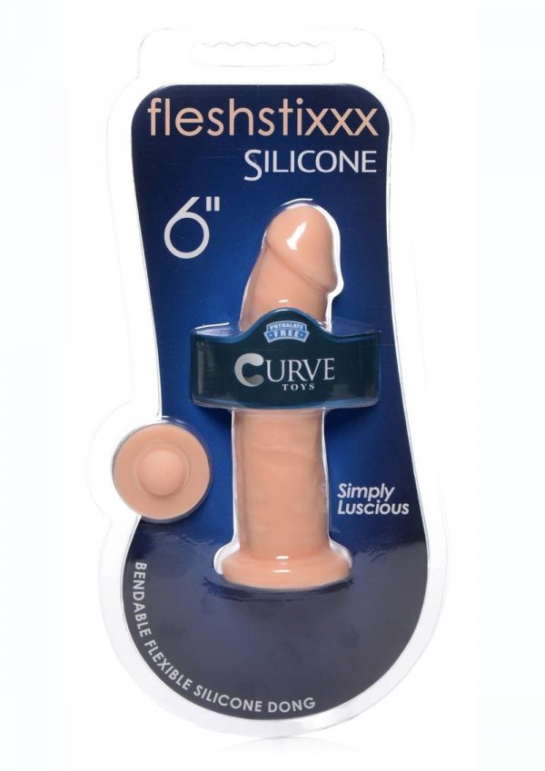 FleshStixxx Silicone Bendable Dong 6in - Vanilla