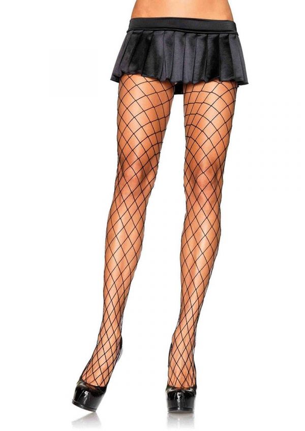 Leg Avenue Spandex Diamond Pantyhose - O/S - Black