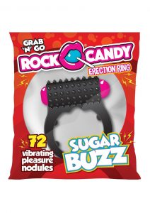 Rock Candy Sugar Buzz Vibrating Cock Ring - Black