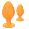 Cheeky Silicone Textured Anal Plugs Large/Small (Set of 2) - Orange