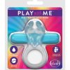 Play With Me Bull Vibrating Cock Ring - Blue