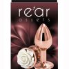 Rear Assets Rose Aluminum Anal Plug - Small - White/Rose Gold