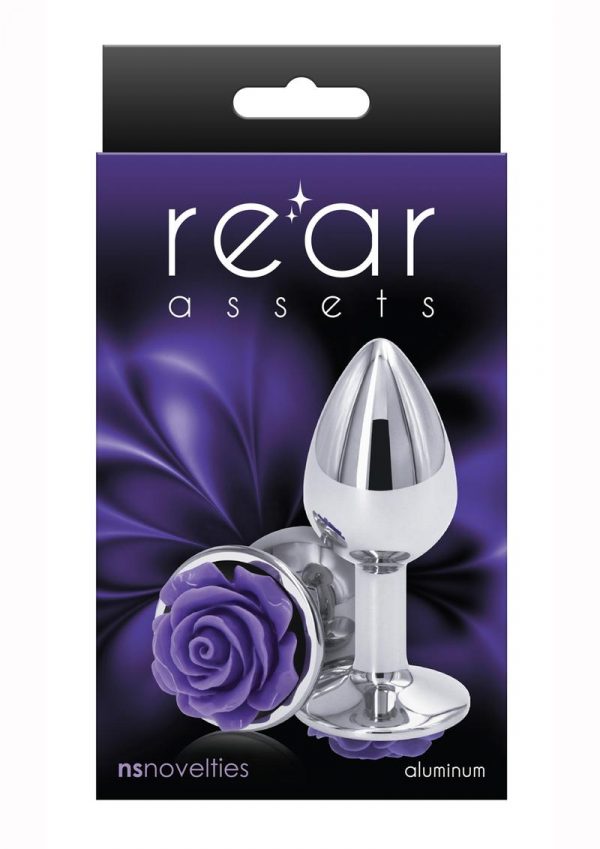 Rear Assets Rose Aluminum Anal Plug - Small - Purple