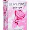 Booty Sparks Pink Rose Glass Anal Plug - Small - Pink
