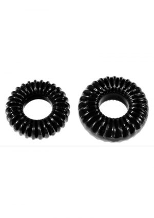 The Xplay Mixed Pack Ribbed Ring andamp; Ribbed Ring Slim (2 Pack) - Black