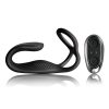 The-Vibe Silicone Rechargeable Anal Stimulator With Remote Control - Black/Silver