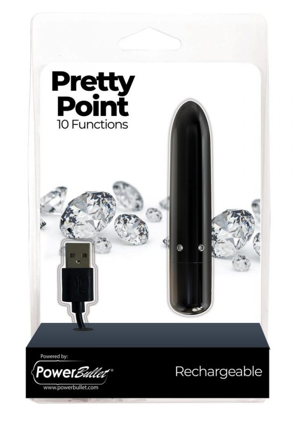 PowerBullet Pretty Point Rechargeable Bullet Vibrator - Black