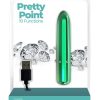PowerBullet Pretty Point Rechargeable Bullet Vibrator - Teal