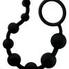 Anal Adventure Platinum Silicone 10 Anal Beads - Black