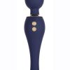Chic Poppy Rechargeable Silicone Wand Massager - Blue