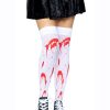 Leg Avenue Bloody Zombie Thigh High - O/S - White/Red