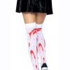 Leg Avenue Bloody Zombie Thigh High - O/S - White/Red