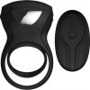 Decadence Shafter Shock Silicone Electro Shock Cock Ring with Remote Control - Black